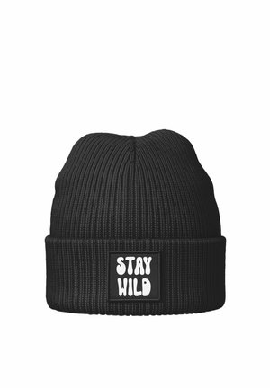 PATCH STAY WILD AUFDRUCK SPRUCH PRINT - Mütze - schwarz
