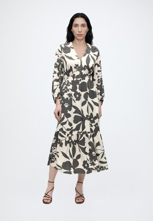 Marc O'Polo GATHERING DETAIL DRESS - Maxikjoler - dark grey multi