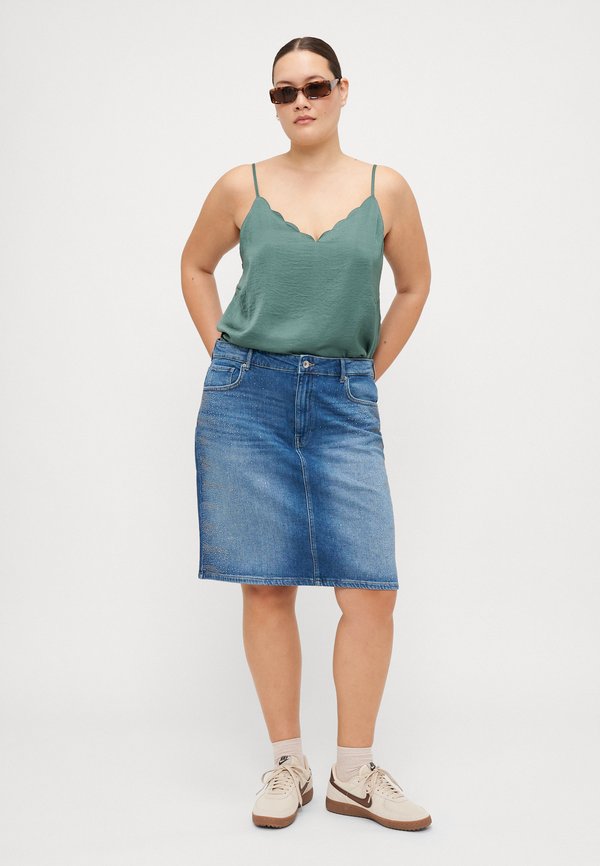 CARSTELLA RHINESTONE SKIRT - Denim skirt4