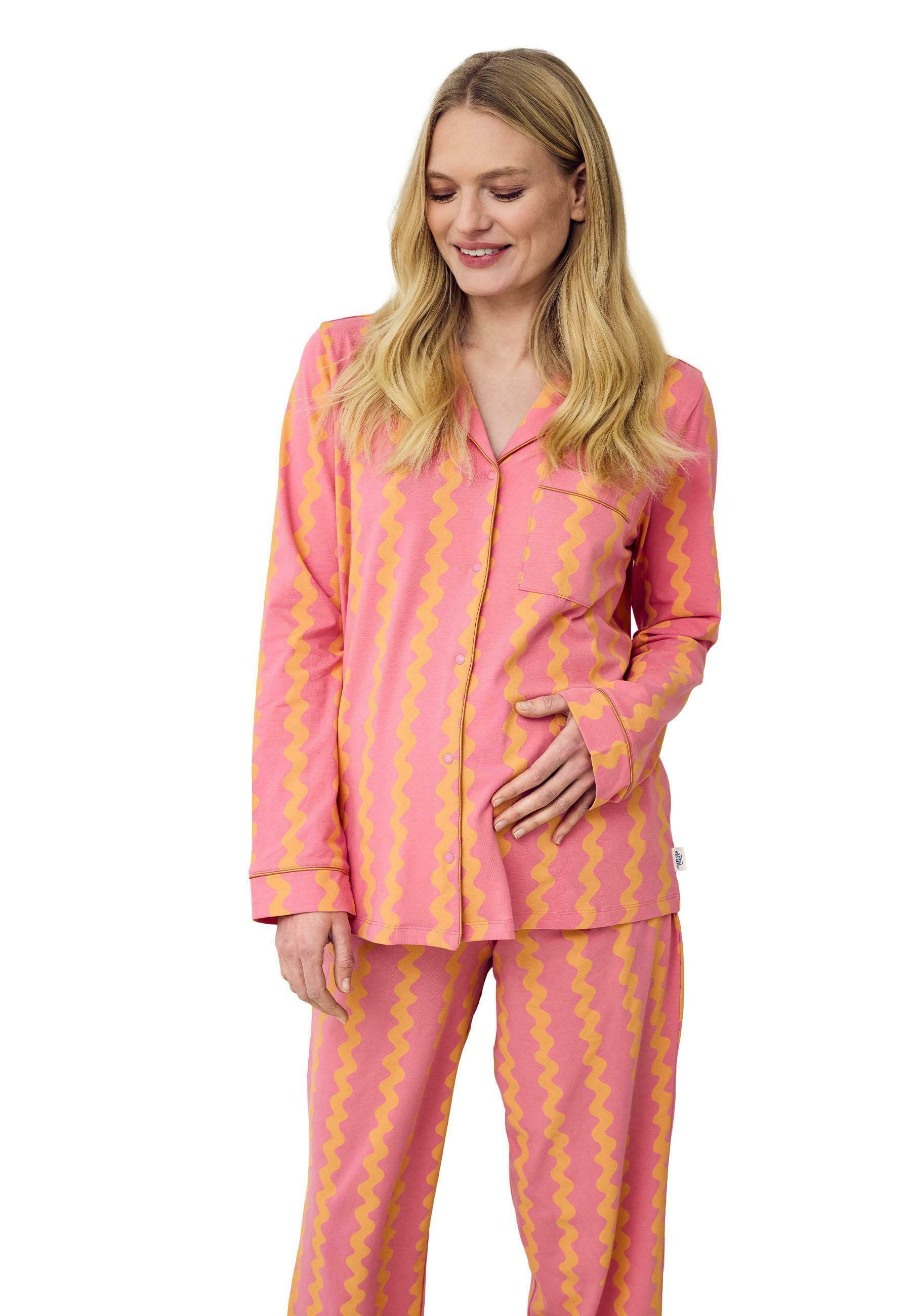 Chelsea Peers SUNSET WAVY STRIPE SET - Conjunto de pijama - pink