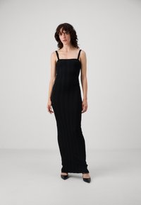 Good American PLISSE TUBE DRESS - Maxi dress - black