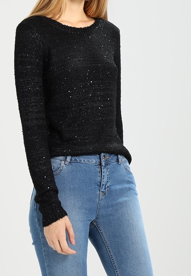 VILA Jersey de punto - black
