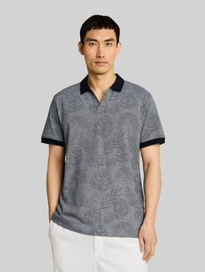 TOM TAILOR, JACQUARD POLOSHIRT MIT MUSTER - Poloshirt - navy leaf jacquard design