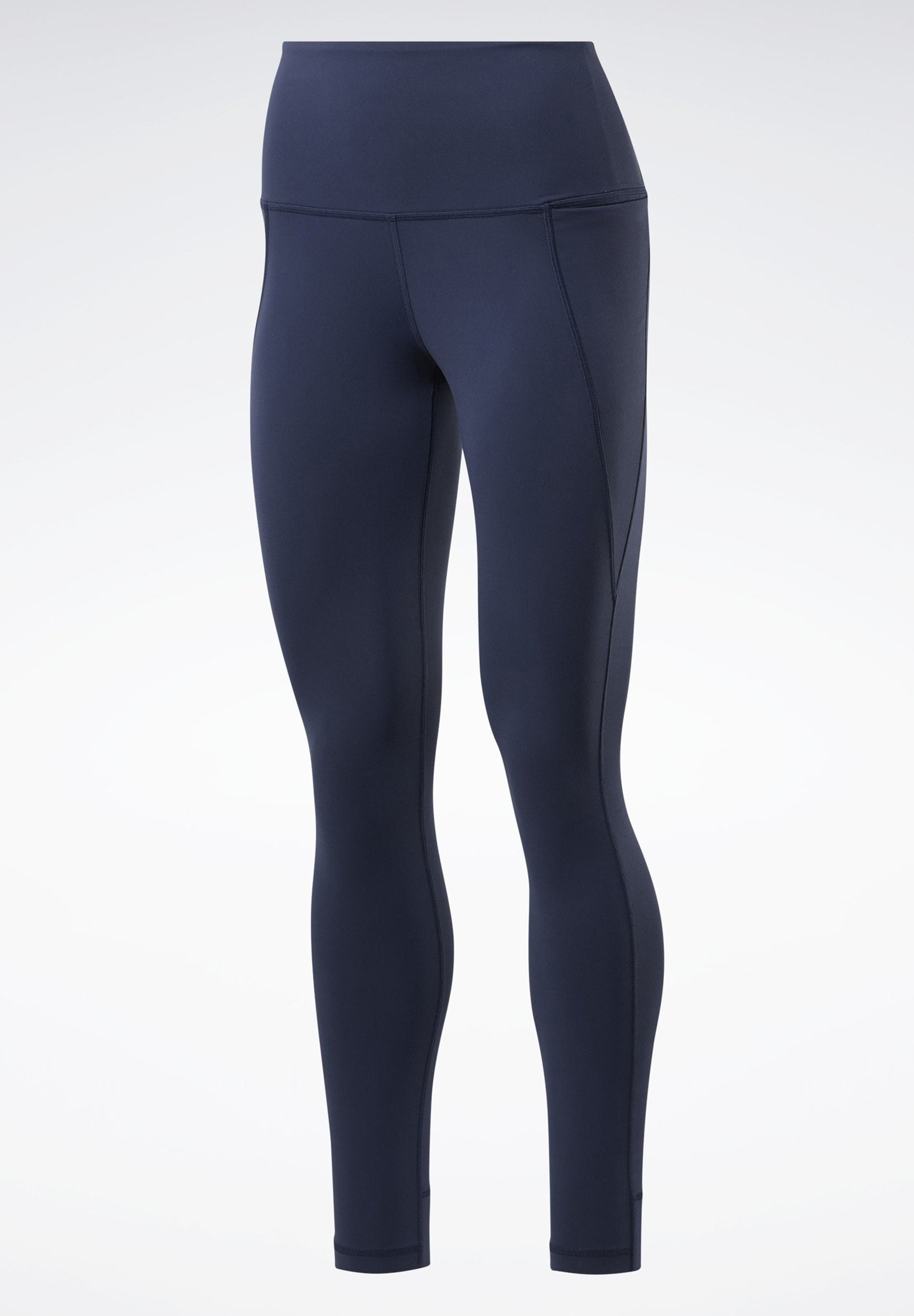 reebok high rise tights blue