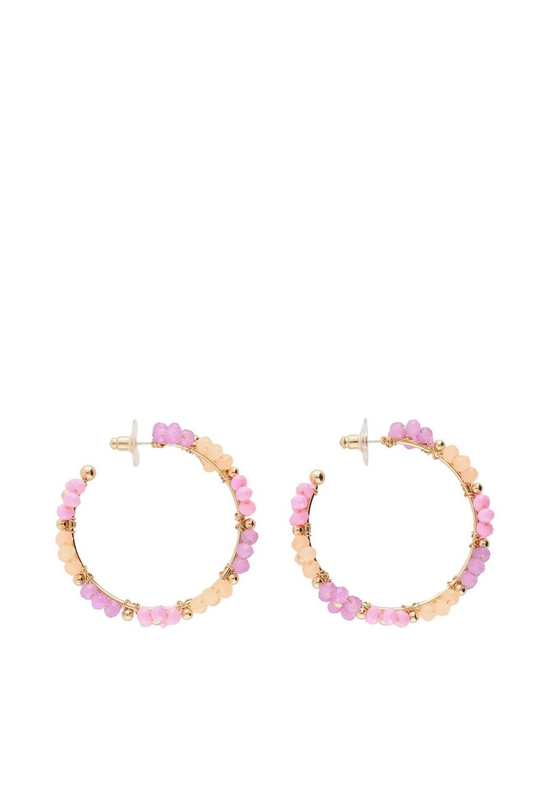 My Jewellery LARGE WITH FLOWERS Ohrringe gold coloured/rosa