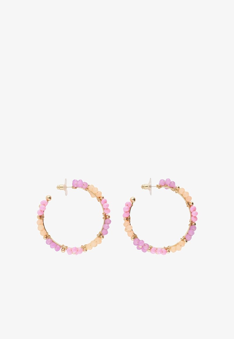 My Jewellery LARGE WITH FLOWERS Ohrringe gold coloured/rosa