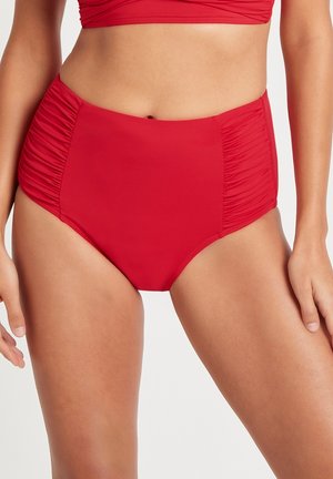 GATHERED SIDE HIGH WAIST - Bikinibroekje - red