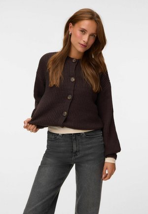 Vero Moda, VMLEA LS O-NECK CARDIGAN NOOS - Gilet - chocolate torte