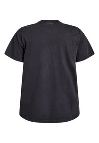 Black cotton T-shirt with a classic crew neck and short sleeves, featuring a relaxed fit and minimalist design. No visible patterns or accents.