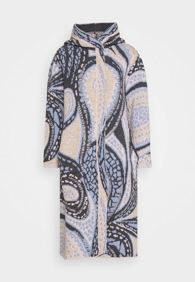 COAT GEOMETRIC PATTERN - Classic coat - dark grey
