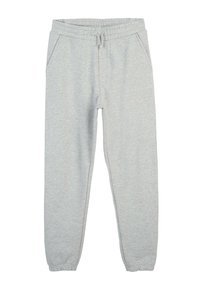 Jasnoszare spodnie dresowe wykonane z miękkiego materiału. Posiadają elastyczny pas, sznurek, dwie boczne kieszenie oraz elastyczne mankiety przy kostkach.