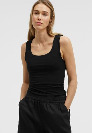 SENSES.THE LABEL, SENSES.THE LABEL TOP TA:ANK MIT TIEFEM RUNDHALSAUSSCHNITT - Top - black