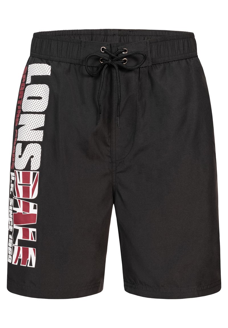 Lonsdale NORMALE PASSFORM CARNKIE - Bañador corto - black /red /white