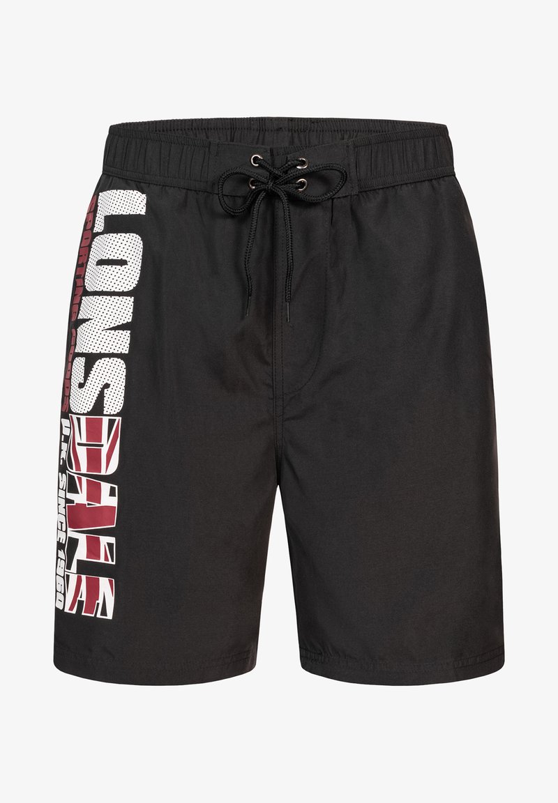 Lonsdale NORMALE PASSFORM CARNKIE - Bañador corto - black /red /white