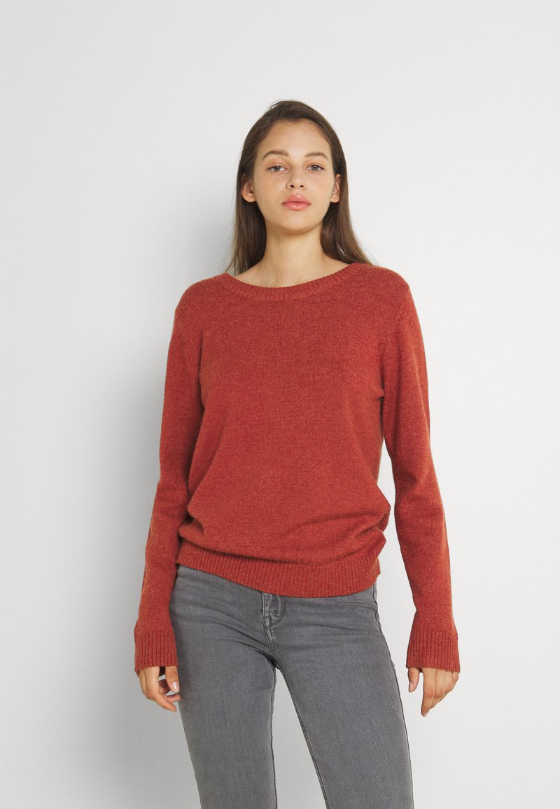 VILA - VIRIL O-NECK L/S  NOOS - Maglione - burnt henna melange, Ingrandire