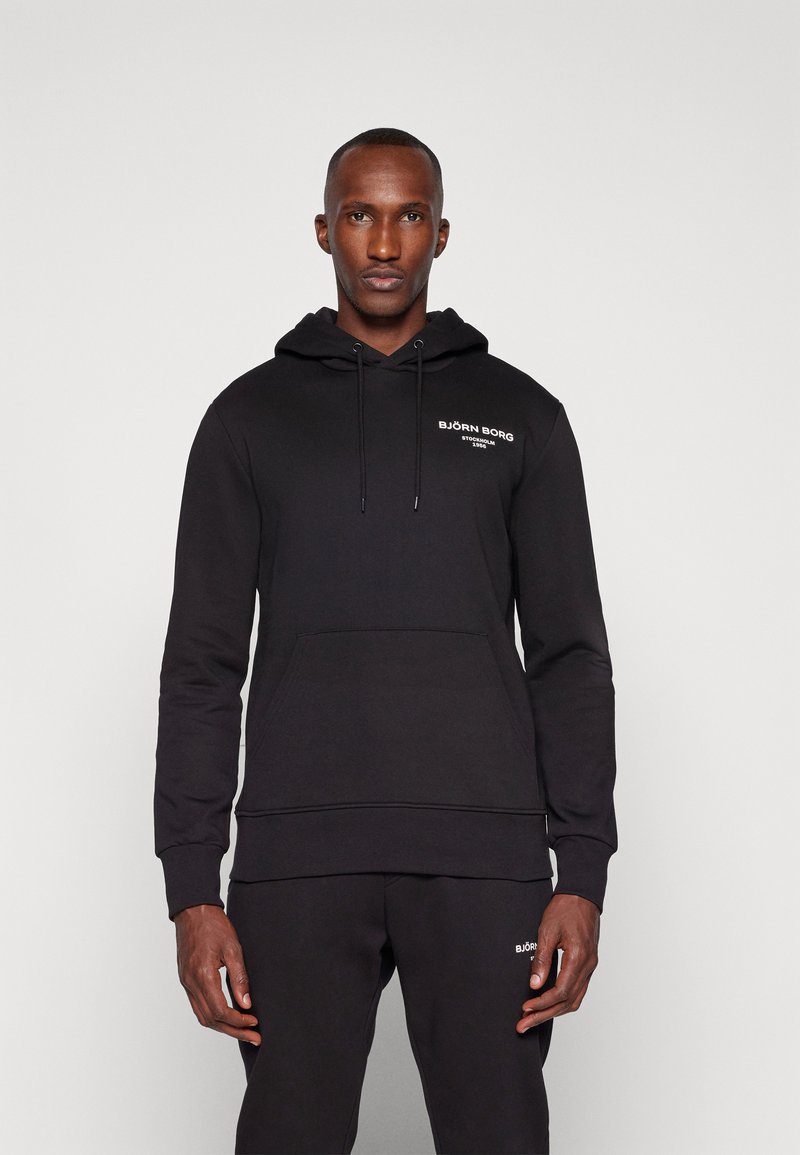 Björn Borg ESSENTIAL HOODIE - Jersey con capucha - black beauty