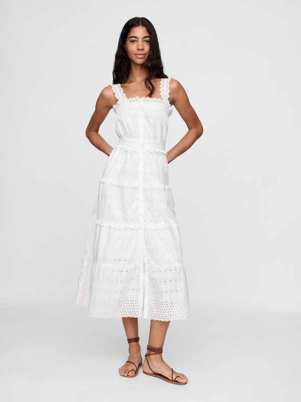 GAP X DOEN EYELET MIDI DRESS - Day dress