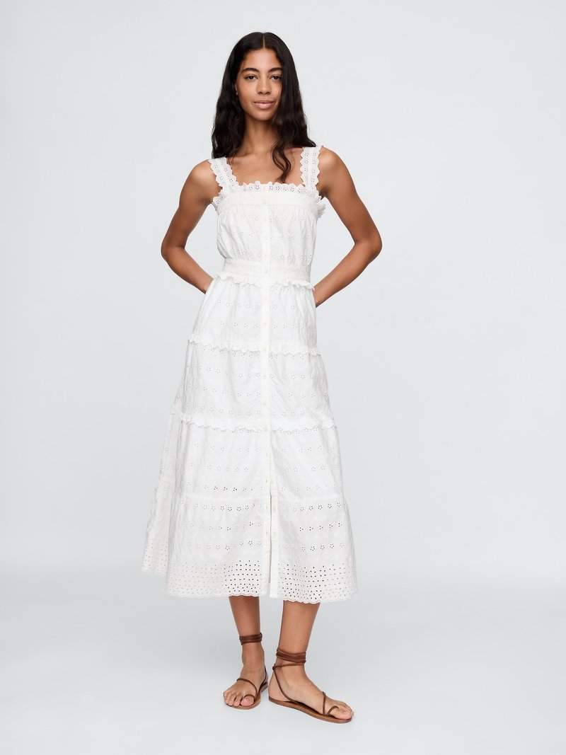 GAP - GAP X DOEN EYELET MIDI DRESS - Kjole - new off white, Forstørre