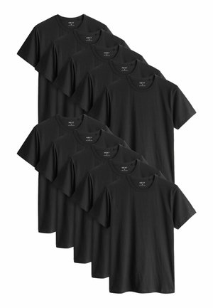 Sorte bomulds t-shirts stablet, med rund hals og korte ærmer. Stoffet ser glat ud med et klassisk pasform design.