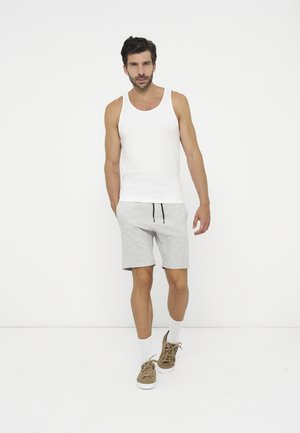 Pier One, 3 PACK - Shorts - black/mottled light grey/dark blue