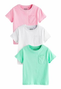 Next SHORT SLEEVE SCALLOP 3 PACK - REGULAR FIT - Camiseta estampada - bright pink