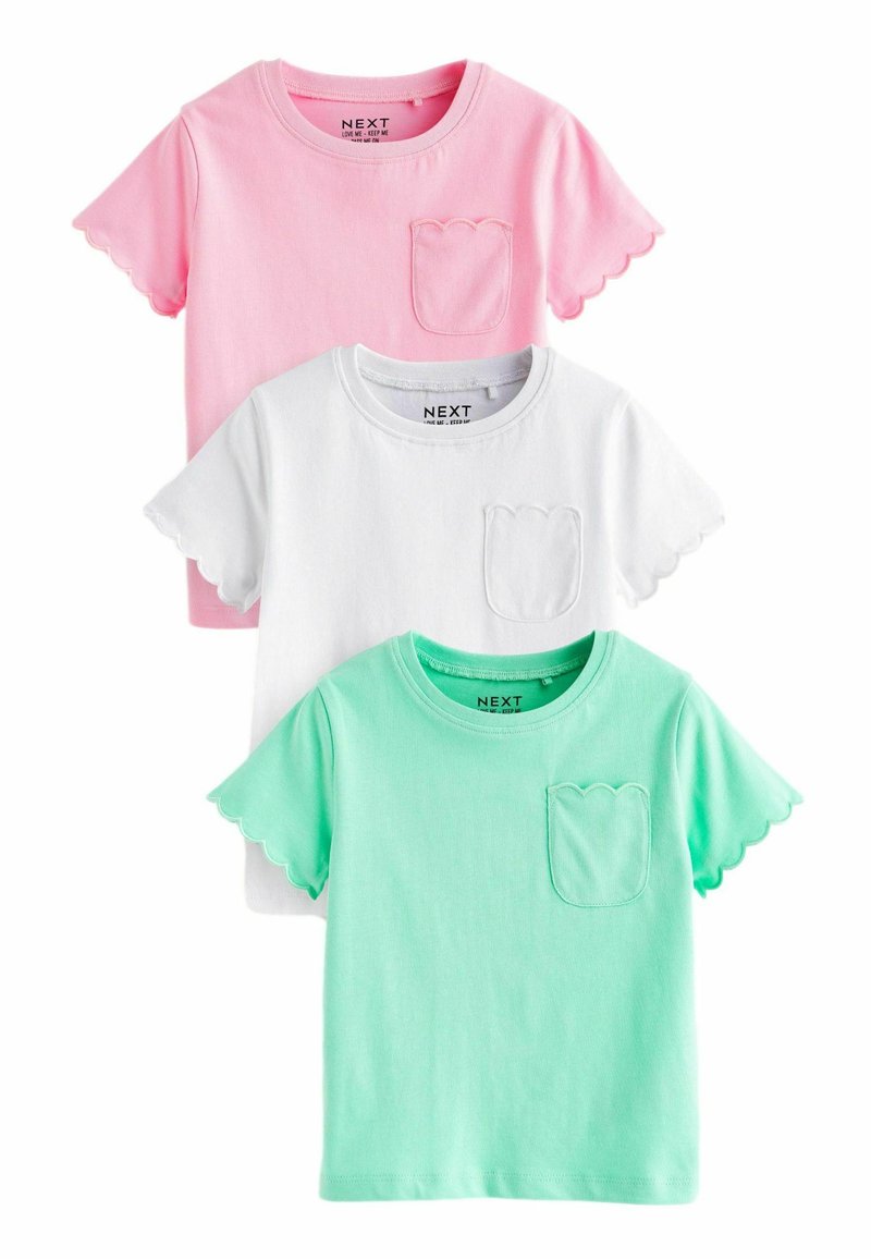 Next - SHORT SLEEVE SCALLOP 3 PACK - REGULAR FIT - T-Shirt print - bright pink, Vergrößern