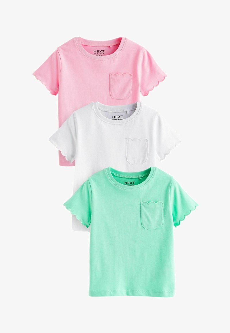 Next SHORT SLEEVE SCALLOP 3 PACK - REGULAR FIT - Nyomott mintás póló - bright pink