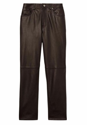 Reiss Kožne hlače - chocolate