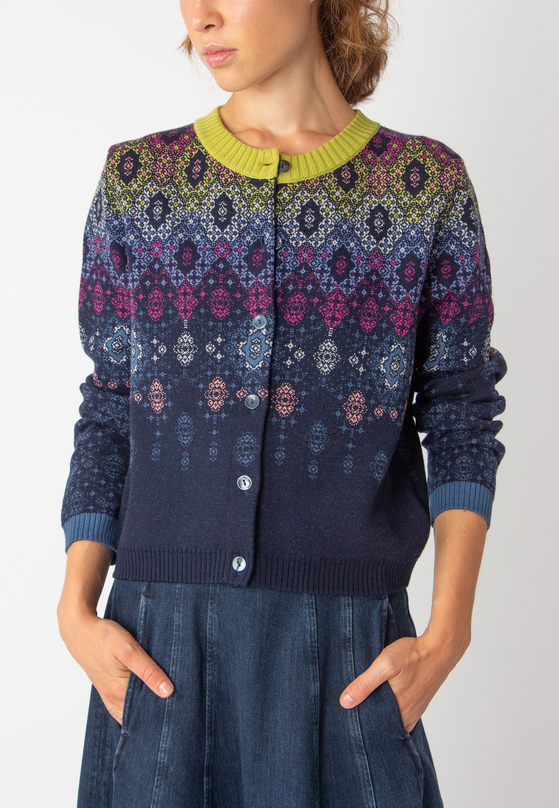 Relco Waffle Knit Cardigan Football Buttons Navy Black Green Burgundy Mustard