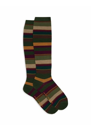 LUNGHE RIGHE - Calzettoni - mottled green