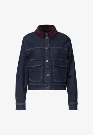 Street One, DENIM OVERSHIRT MIT HEMDKRAGEN AUS CORD - Chaqueta vaquera - rinse blue clean wash
