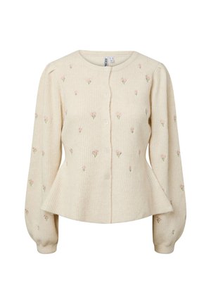 Pieces, PCSILLY LS PUFF KNIT CARDIGAN EMB BC - Gilet - birch detail embroidery