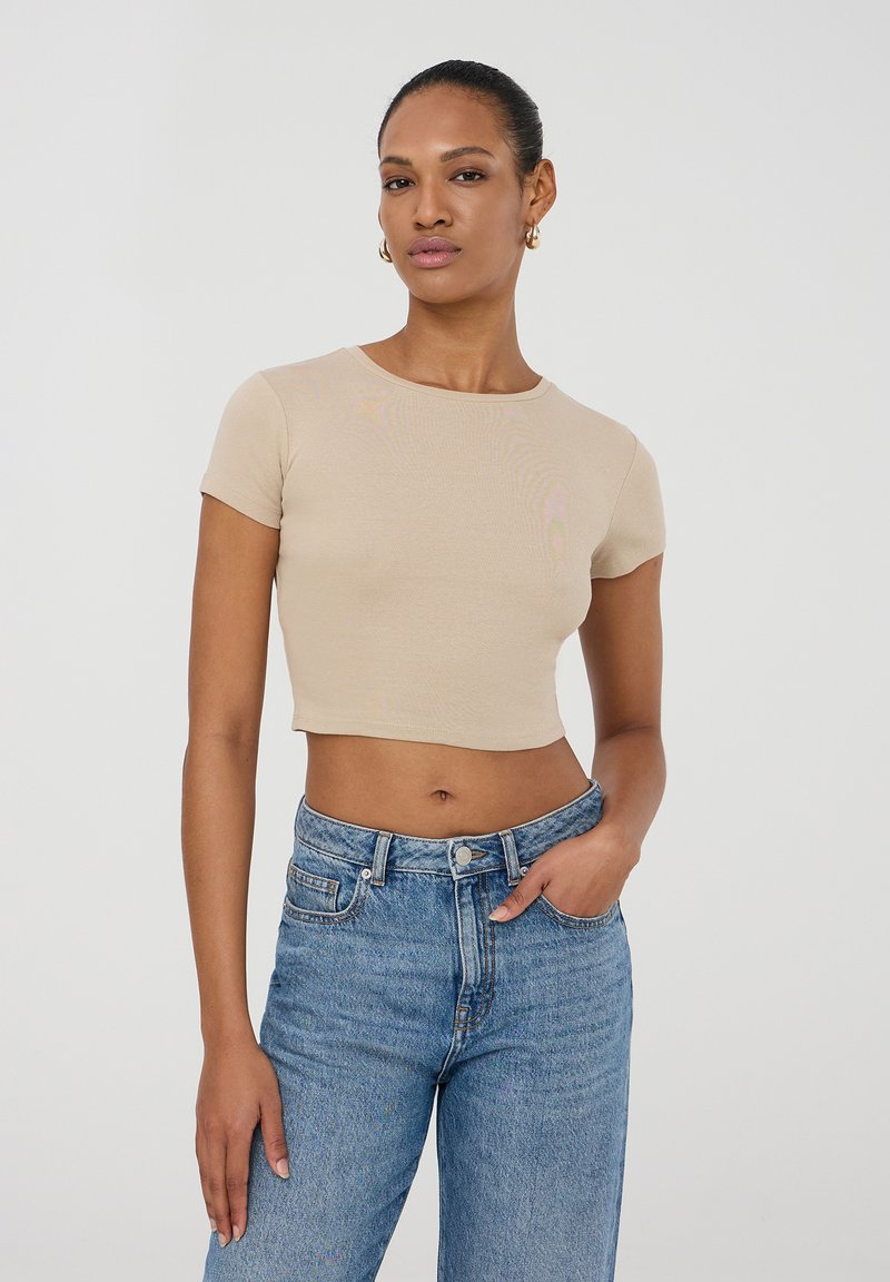 TERRANOVA Top Donna Crop A Fascia Aderente - Confezione Da 2, Tessuto Elasticizzato, Estivo E Comodo, Perfetto Per Look Casual E Sportivi Con Pantaloni A Vita Alta - 2
