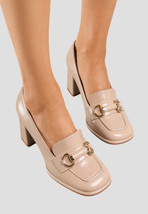 Super Mode, MOCASSINS À TALON BLOC - Sandales - beige
