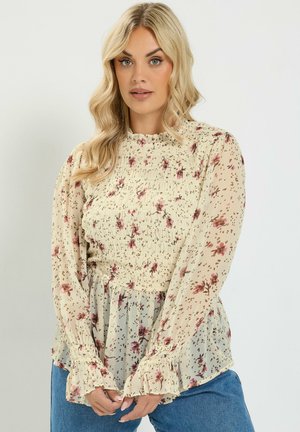 Yours Clothing, PLUS SIZE FLORAL TOPS - Bluse - white