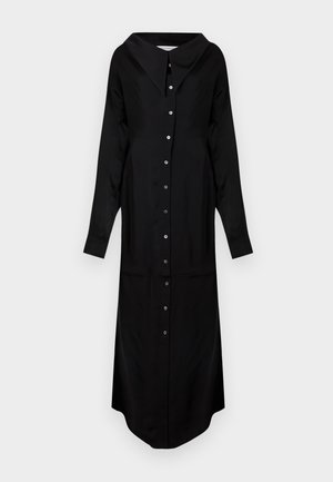 DRAGGED NECKLINE SHIRT DRESS - Blousejurk - black