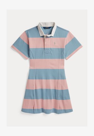 Polo Ralph Lauren, STRIPED COTTON JERSEY RUGBY DRESS 7-14Y - Jerseykjole - adirondack rose/cassidy blue