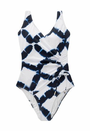 RUCHED SIDE SHAPE ENHANCING  - Maillot de bain - white blue tie dye