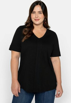 Sheego, T-Shirt basic - schwarz