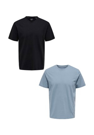 2ER-PACK RUNDHALS KURZARM - T-Shirt basic - schwarz türkis