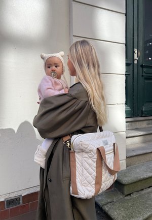 Cam Cam Copenhagen CHANGING BAG CLASSIC UNISEX - Baby changing bag - classic stripes camel