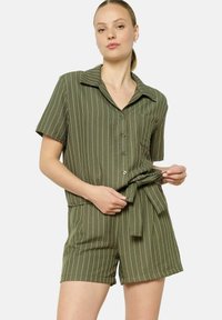 STRIPED - Kratke hlače - khaki med