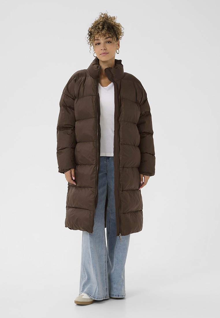 Cream Wintermantel bruin