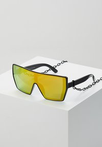 Urban Classics CHAIN SUNGLASSES - Sunglasses - black/yellow