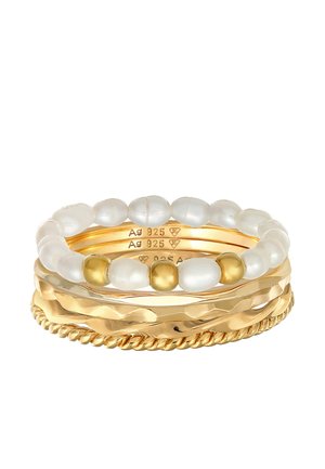 RING SÜSSWASSER-ZUCHTPERLEN BASIC 5ER- SET 925 SILBER - Bague - gold coloured