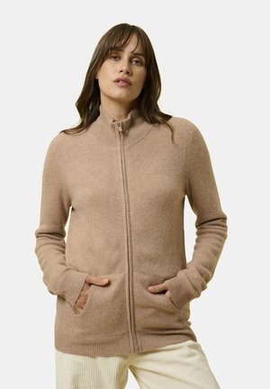 ZIPPED  WITH KANGA POCKET - Neuletakki - mottled camel