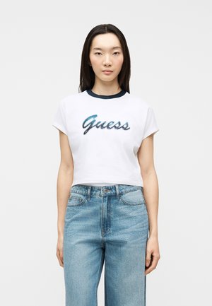 SCRIPT CROP TEE - T-shirt print - pure white
