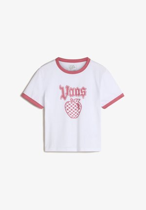 Vans APPLE BOOM RINGER - Print T-shirt - white/mauvewood