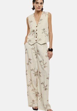 Imperial, PANTALONE A PALAZZO A  VITA ALTA - Pantaloni - ecru