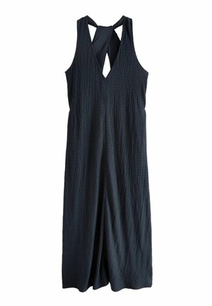 V NECK TEXTURED REGULAR FIT - Trikoomekko - navy